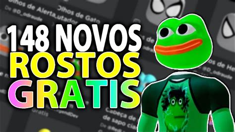 COMO PEGAR 148 ROSTOS GRÁTIS ROBLOX O ROSTO DO LUFFY TAMBÉM