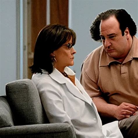 Dr Melfi And Tony Soprano In Therapy Stable Diffusion