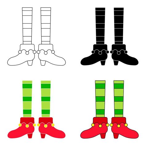 Set of Elf feet in flat style isolated 13999048 Vector Art at Vecteezy