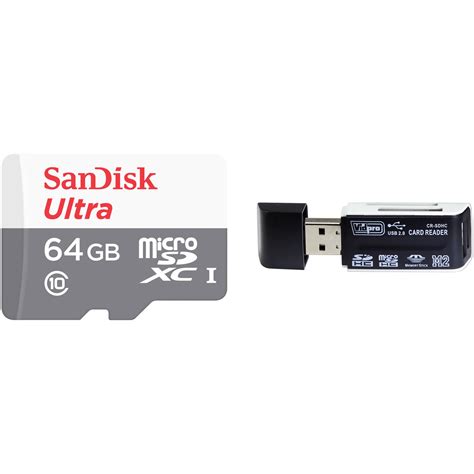 SanDisk 64GB Ultra UHS I MicroSDXC Memory Card With 4 In 1 USB