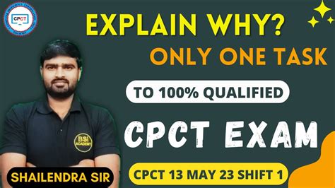 One Task To Qualify Cpct Exam Cpct May Shift Paper Solution