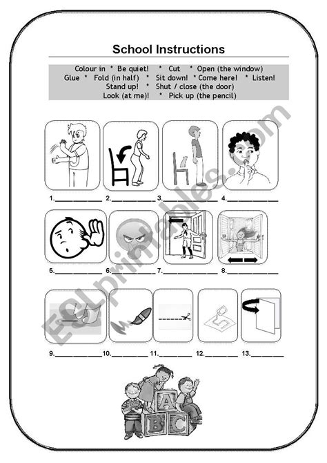 School Instructions Esl Worksheet By Claudiaabreu