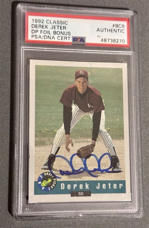 1992 CLASSIC DEREK JETER DRAFT PICK FOIL BONUS PSA DNA AUTHENTIC AUTO