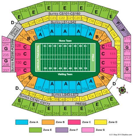 Lincoln Financial Field Seat Map - Maps For You