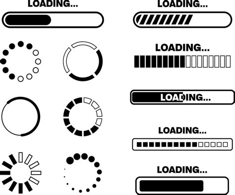 Loading Bar Icon Set Progress Ui For App Web Simple Design Flat Style