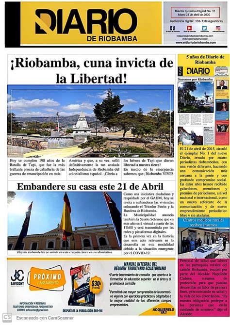 Bolet N Ejecutivo Digital Del Diario De Riobamba