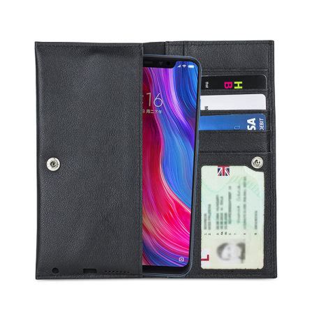 Olixar Primo Genuine Leather Xiaomi Mi 8 Pouch Wallet Case Black