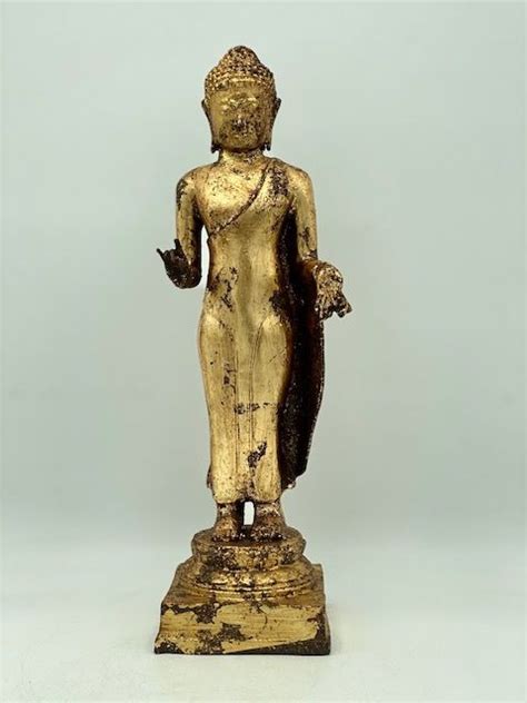 Tr S Belle Statue De Bouddha Debout Bronze Dor H Cm Catawiki