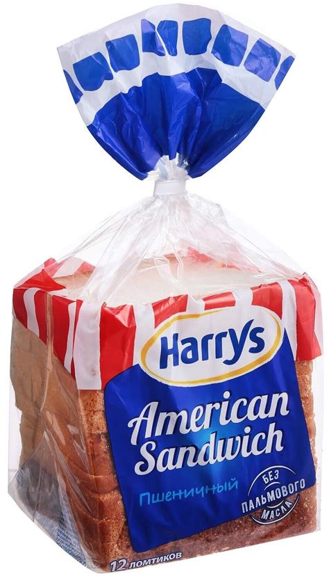 Harrys Хлеб American Sandwich пшеничный сандвичный в нарезке 470 г