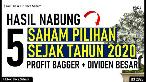 Hasil Nabung 5 Saham Pilihan Sejak Tahun 2020 Profit Besar Dividen