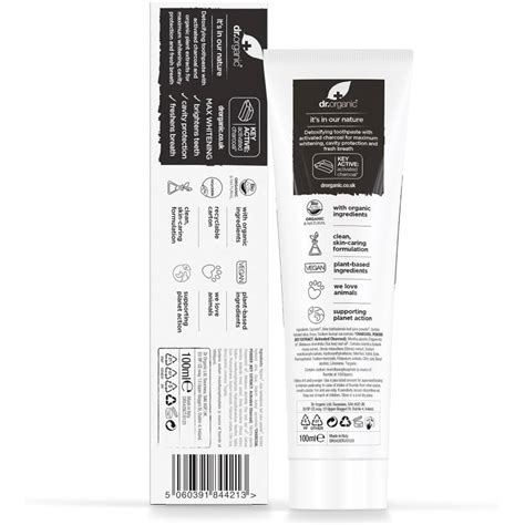 Dr Dentifrice Au Charbon Bio 100 Ml LIVRAISON 24 Heures