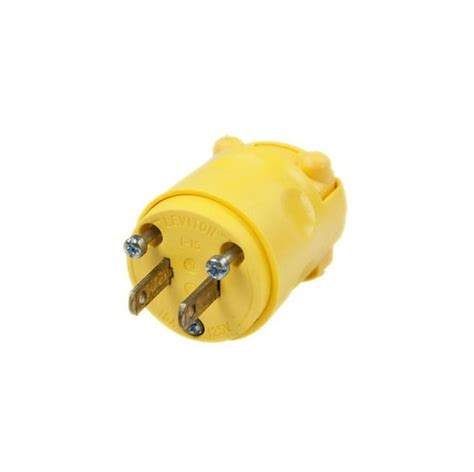 Conector El Ctrico Macho De Pvc De A De Color Amarillo Leviton