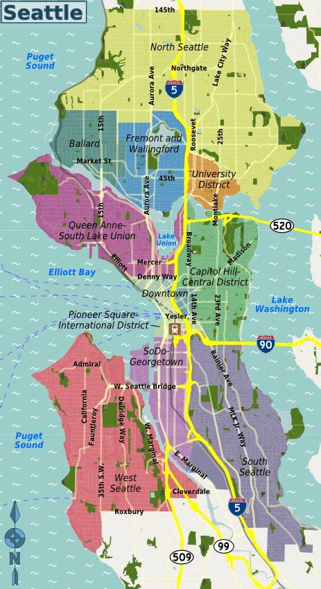 Printable Map Of Seattle Printable Map Of The United States