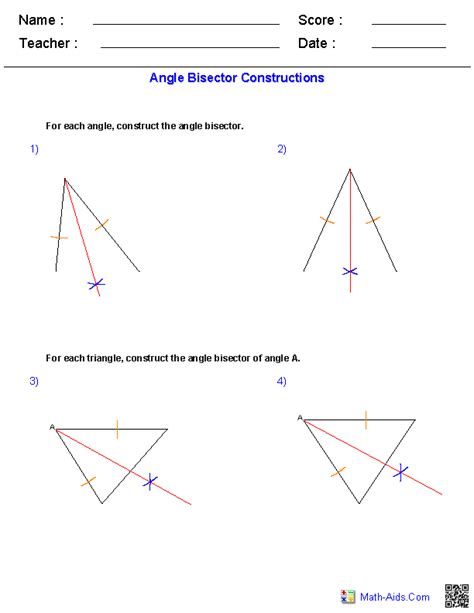 Geometry Constructions Worksheet Doc Duplicate Line And Angle