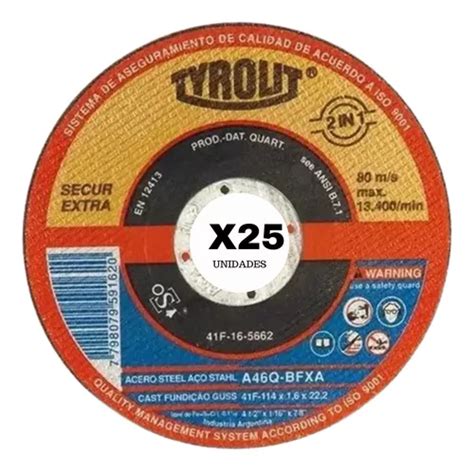 Discos De Corte Tyrolit Secur Extra 114 X 1 6 Mm X25