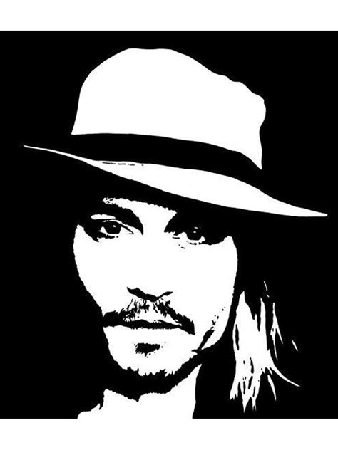 Free printable Johnny Depp stencils and templates