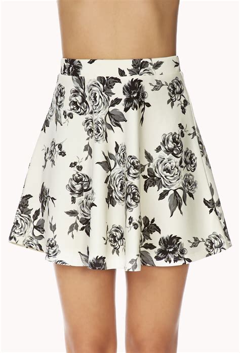 Lyst Forever Dainty Floral Skirt In White