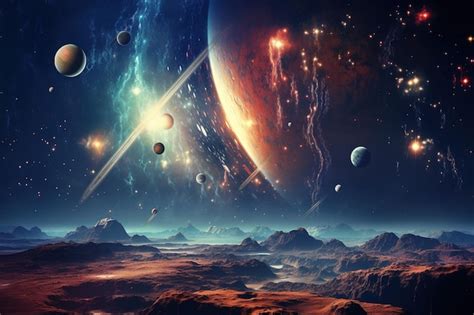 Escena Del Universo Con Planetas Estrellas Y Galaxias En El Espacio