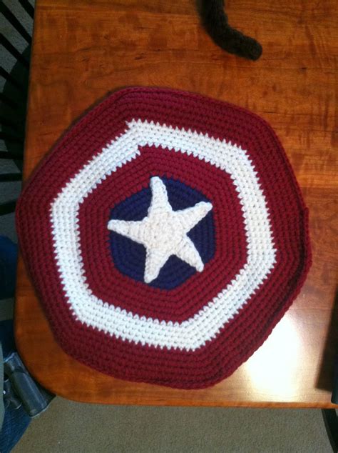 Heart In Flight Crochet Captain America Shield Backpack Toy Pillow