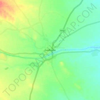 Gadhada topographic map, elevation, terrain