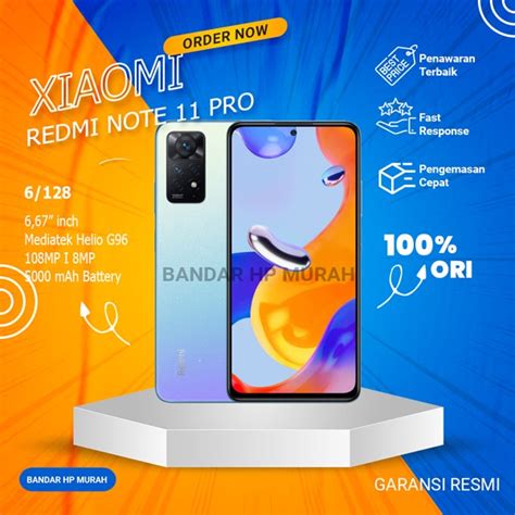 Jual Xiaomi Redmi Note 11 Pro 6 128GB Mediatek Helio G96 12 Nm