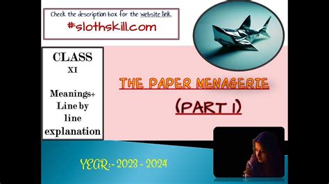 The Paper Menagerie Class 11 ISC Questions And Answers Line By