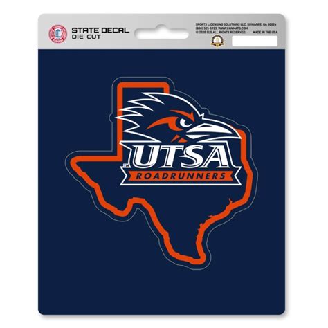 Utsa Roadrunners State Shape Decal For Car Windows And Laptops