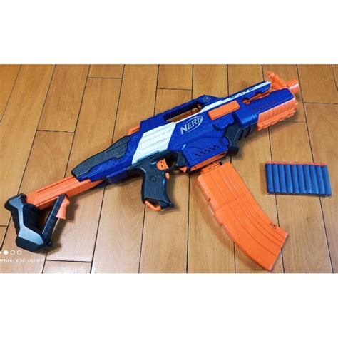 原廠正版 Nerf 孩之寶 稀有橘機 Rapidstrike 強速 速擊 連發 Cs18 菁英系列 軟彈 發射器 玩具槍 蝦皮購物