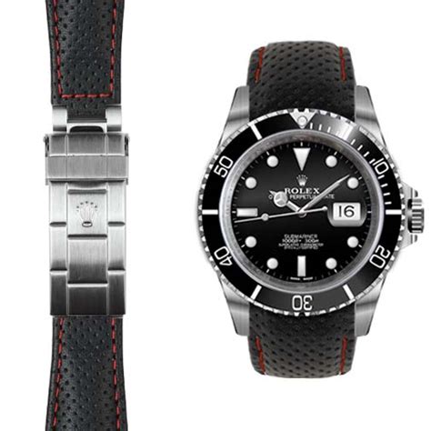 curved  leather strap  rolex submariner  everest bands