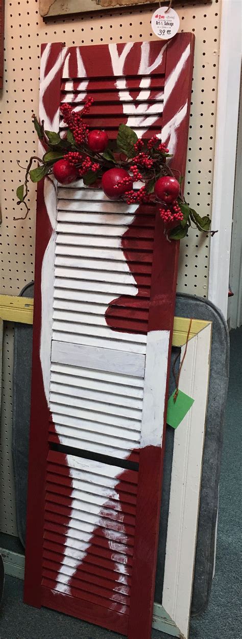 Hand Painted Window Shutter For Christmas Decor At Homestead Handcrafts San Antonio Texas