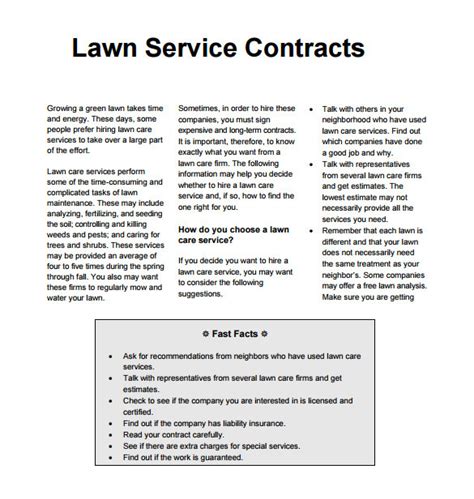 Grass Cutting Contract Template Williamson Ga Us