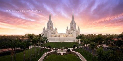 San Diego Temple Sunrise From On High - LDS Temple Pictures