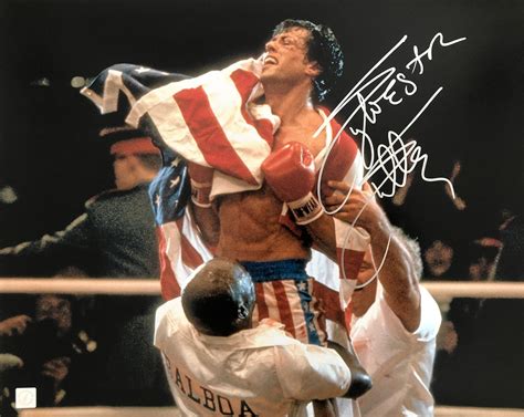 Sylvester Stallone Autographed Rocky 16x20 Photo Rocky Iv Victory