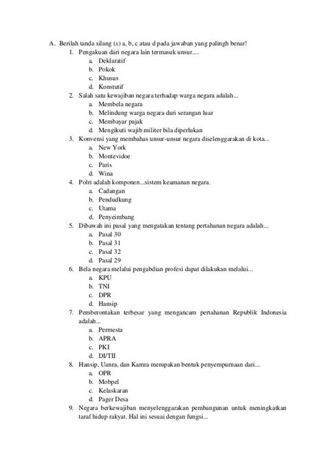 Contoh Soal Pkn Kelas 11 Semester 1 Bab 2 2021