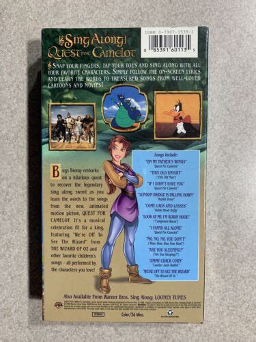 Warner Bros Sing Along Quest For Camelot VHS 1998 For Sale Online