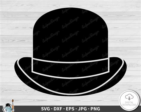 Bowler Hat SVG Clip Art Cut File Silhouette Dxf Eps Png Jpg, 44% OFF