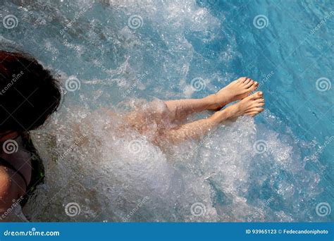 Barefoot Woman in the Pool of the Spa Stock Image - Image of lady ...