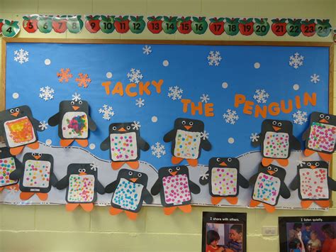 Penguin Bulletin Board: We read Tacky the Penguin and made this fun winter bulletin board. The ...