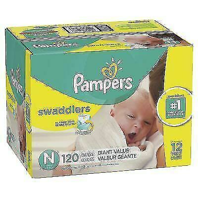 Pampers Swaddlers Disposable Baby Diapers Newborn 120 Count Giant