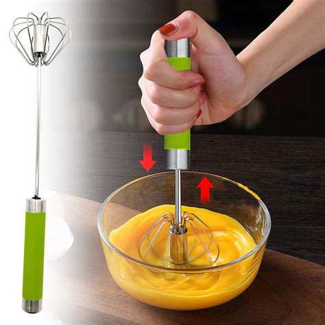 Kayannuo Clearance Stainless Steel Whisk Hand Push Rotary Whisk Semi