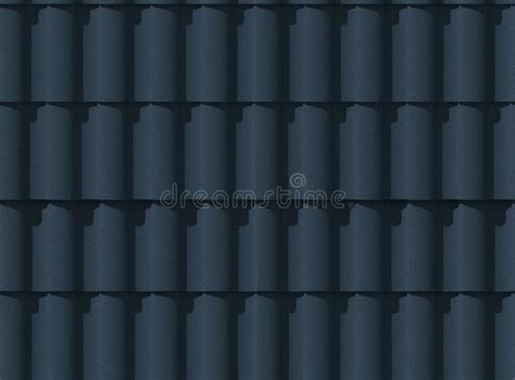 3d Illustration Roof Tiles. Texture. Gray-blue Color. Seamless Stock ...