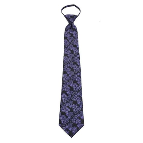 Mens Paisley Pattern Pre Made Zipper Tie Pre Made Designer Paisley