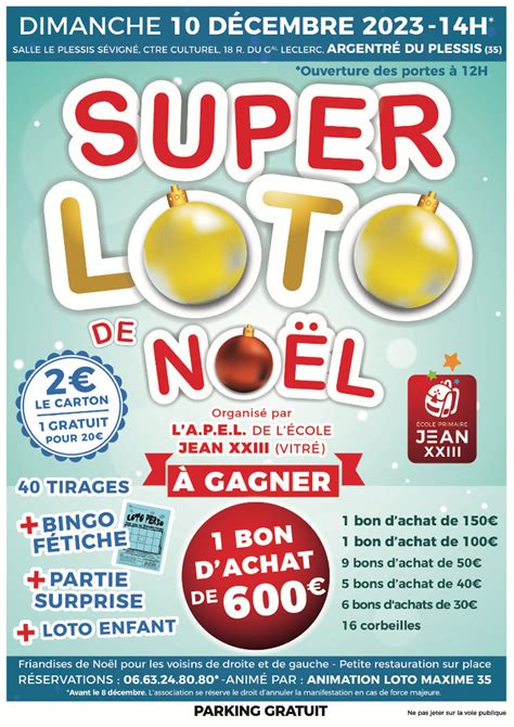 Super Loto De L APEL 2024 Ecole Jean 23