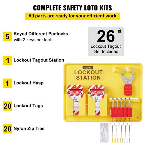 Buy Vevor 26 Pcs Lockout Tagout Kits Electrical Safety Loto Kit