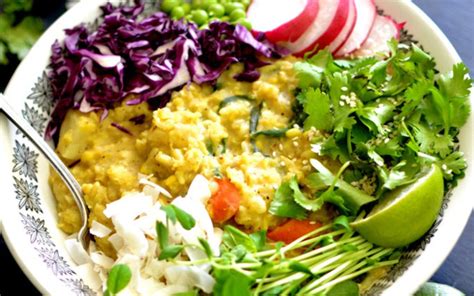 Summer Kitchari Bowl Vegan Ayurvedic Recipes Veggie Bowl Recipe