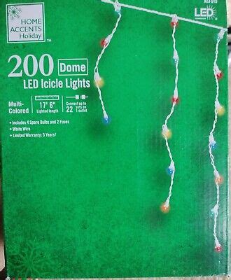 Home Accents Holiday Light Led Multi Color Icicle Dome Light Set