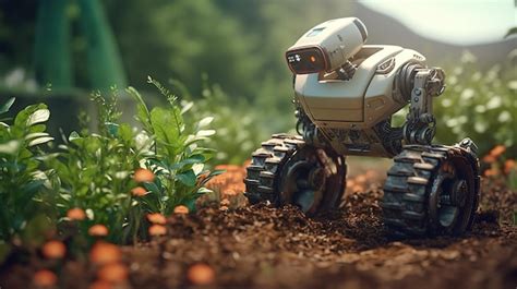 Premium Photo | Smart robotic farmers concept robot farmers Futuristic ...