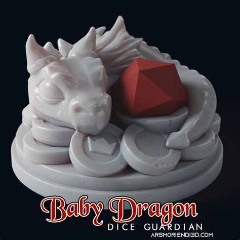 Baby Dragon Dice Guardian Por Ars Moriendi 3d Descargar Modelo Stl