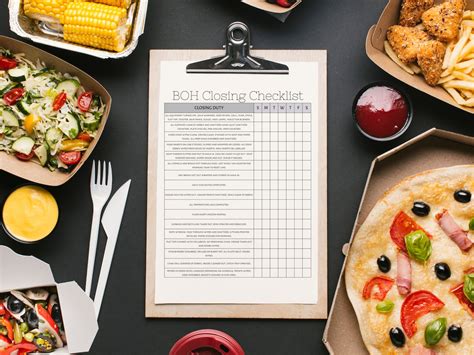 Restaurant Kitchen Template Bundle Boh Cleaning Checklists Etsy