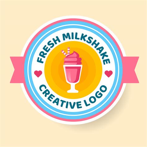 Milkshake Logo Badge Style Vector 238653 Vector Art at Vecteezy